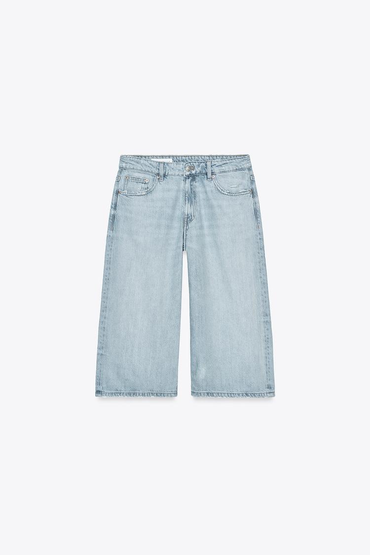 LOW-RISE DENIM JORTS