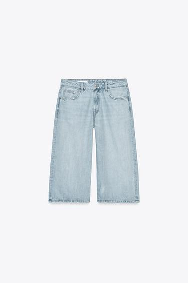 JORTS-BERMUDASHORTS AUS DENIM TRF MIT NIEDRIGEM BUND - Hellblau von Zara