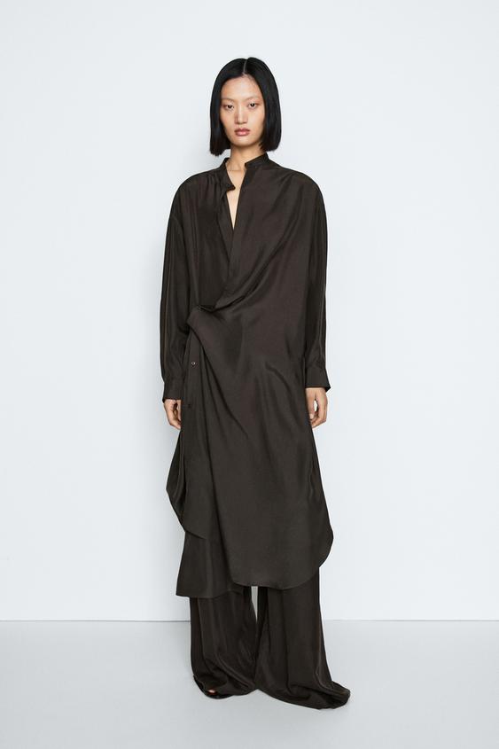 100% silk midi dress with fastening detail - STUDIO from Zara - $490