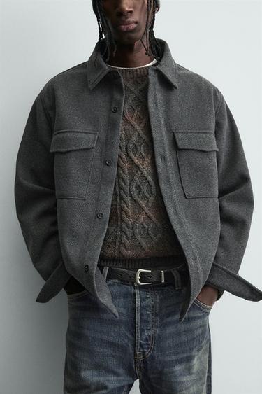 SURCHEMISE STRUCTURÉE EN TWILL DÉPERLANT - Gris anthracite de Zara - Image 4