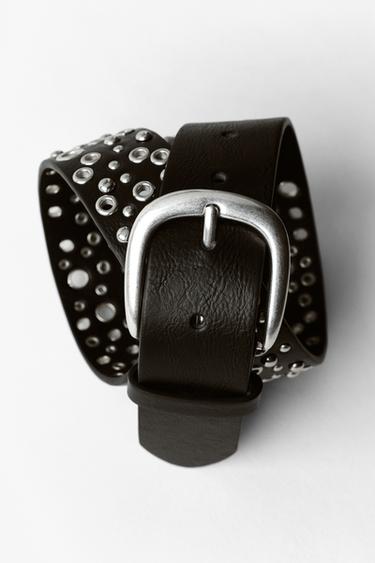 CEINTURE CLOUS PERFORÉS - Noir de Zara