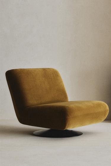 VELVET SWIVEL ACCENT CHAIR - Olive green by Zara