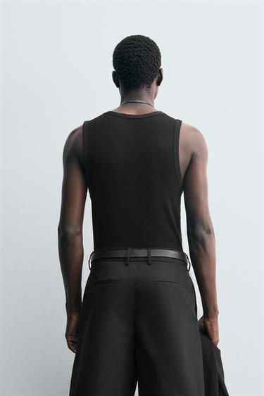 DÉBARDEUR CÔTELÉ - Noir de Zara - Image 2