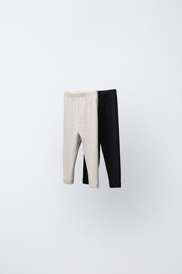 LOT DE DEUX LEGGINGS UNIS - Noir de Zara