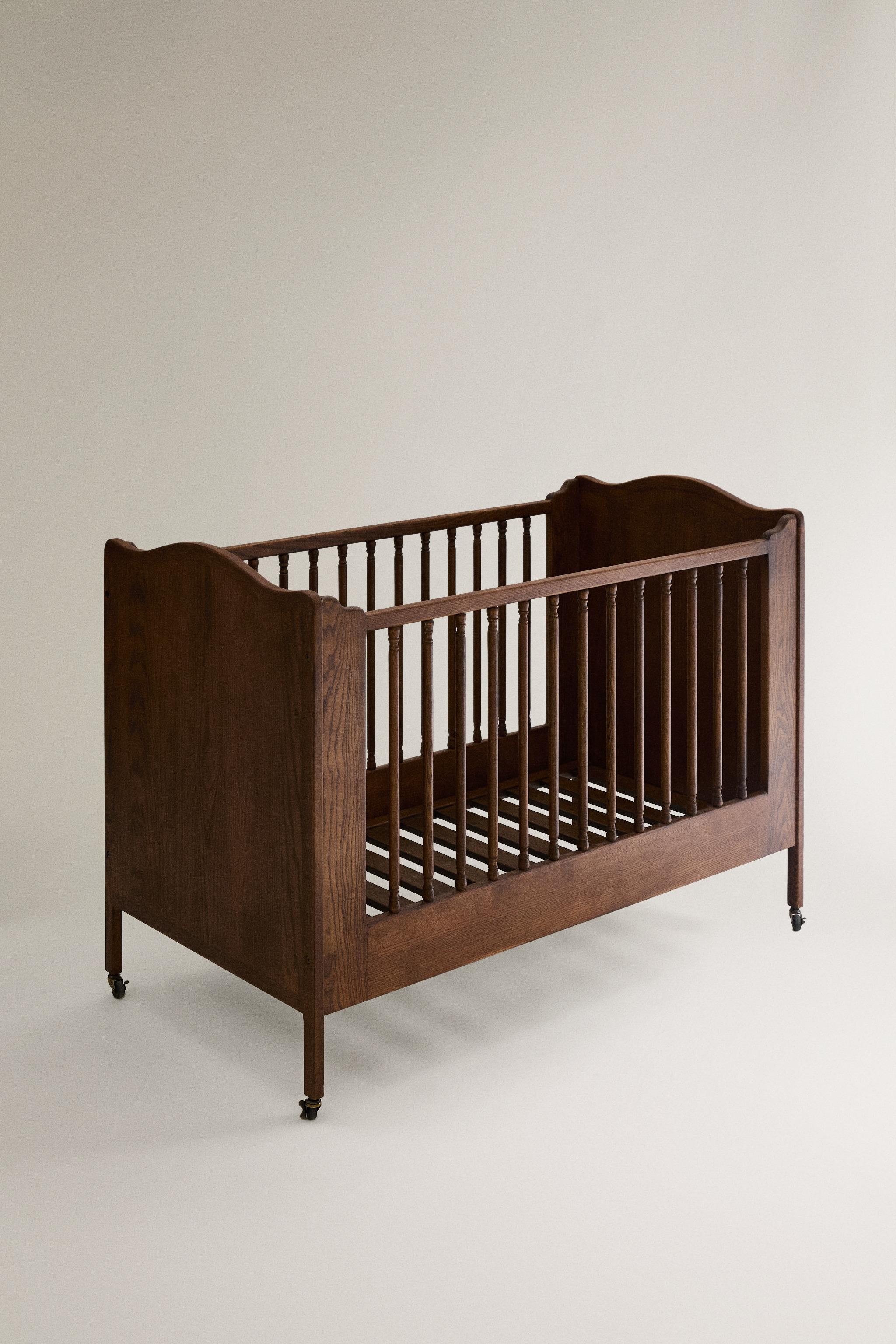 ASH WOOD COT — Dark brown