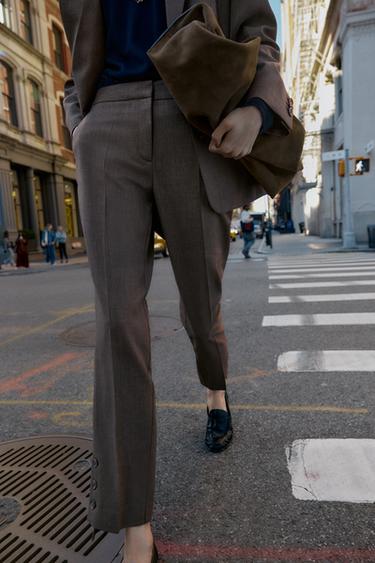 BUTTONED HEM TROUSERS - Brown by Zara - Image 4
