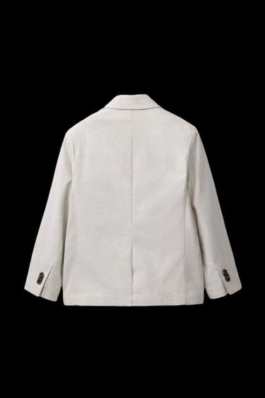 BLAZER TRAJE CON ALGODÓN Y LINO - Crudo de Zara