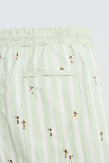 MAILLOT DE BAIN MOYEN BRODÉ - Vert pastel de Zara - Image 8