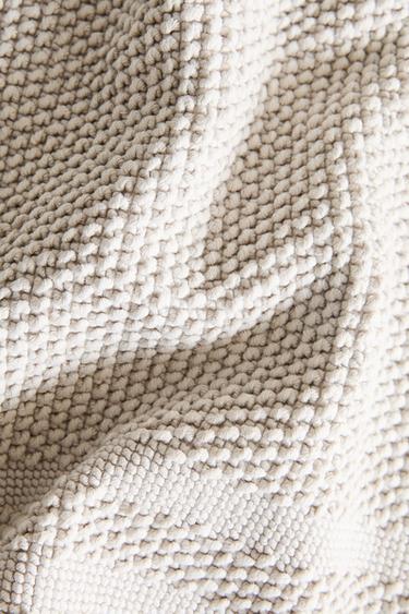 NON-SLIP COTTON BATH MAT - Light grey by Zara