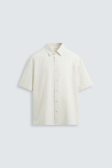 STRIPED COTTON-HEMP SHIRT - Stripes by Zara