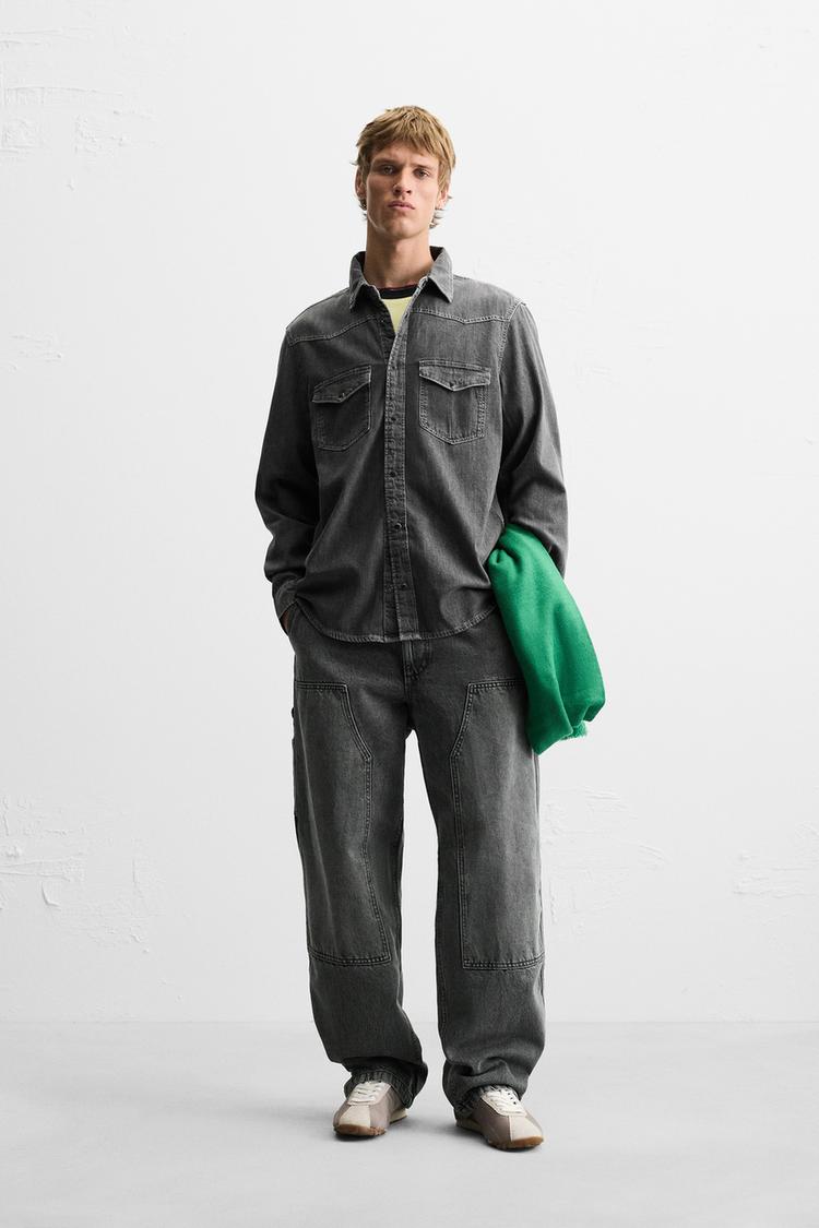 WESTERN DENIM SHIRT Grey ZARA New Zealand