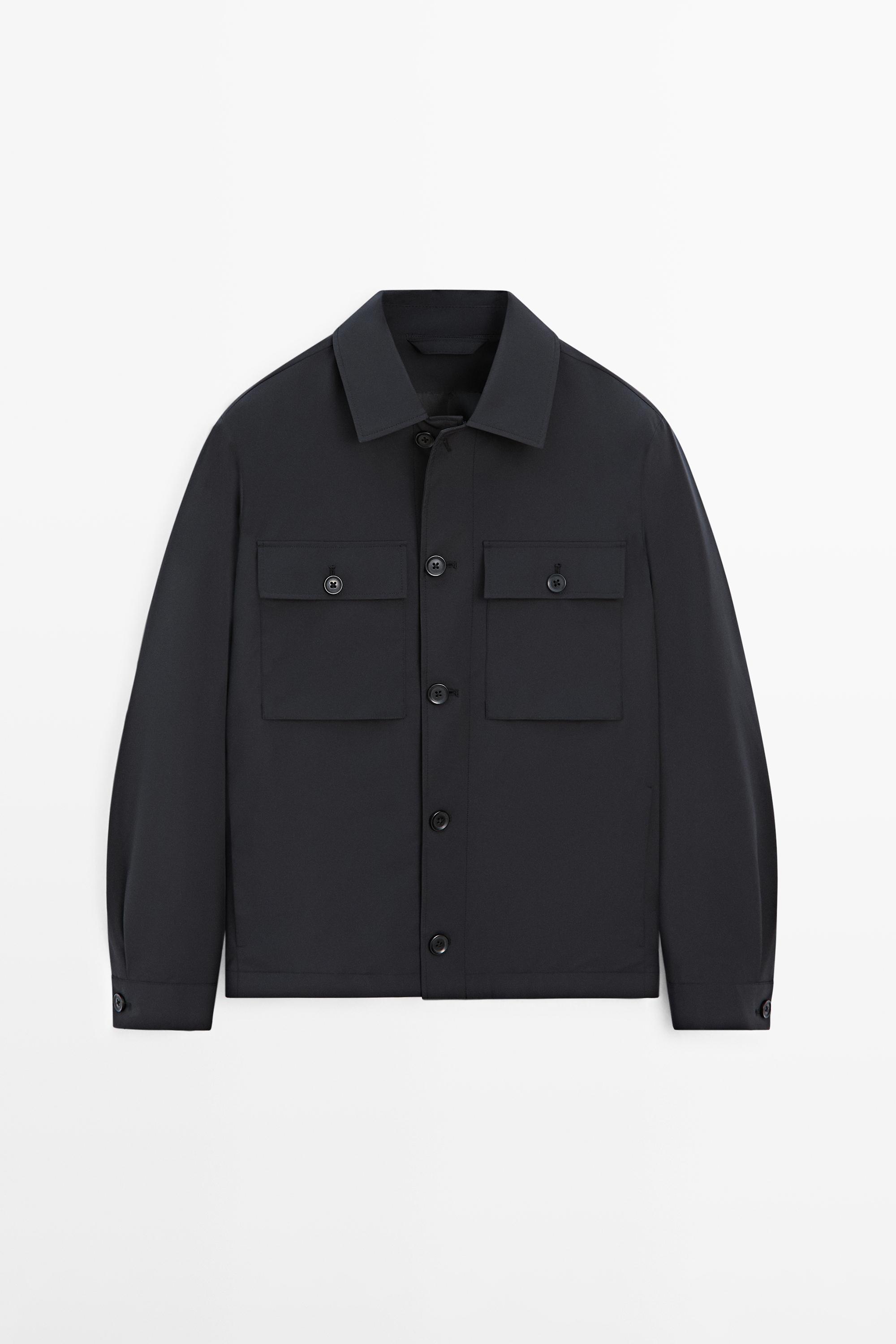 Short jacket with pocket details — Navy blue