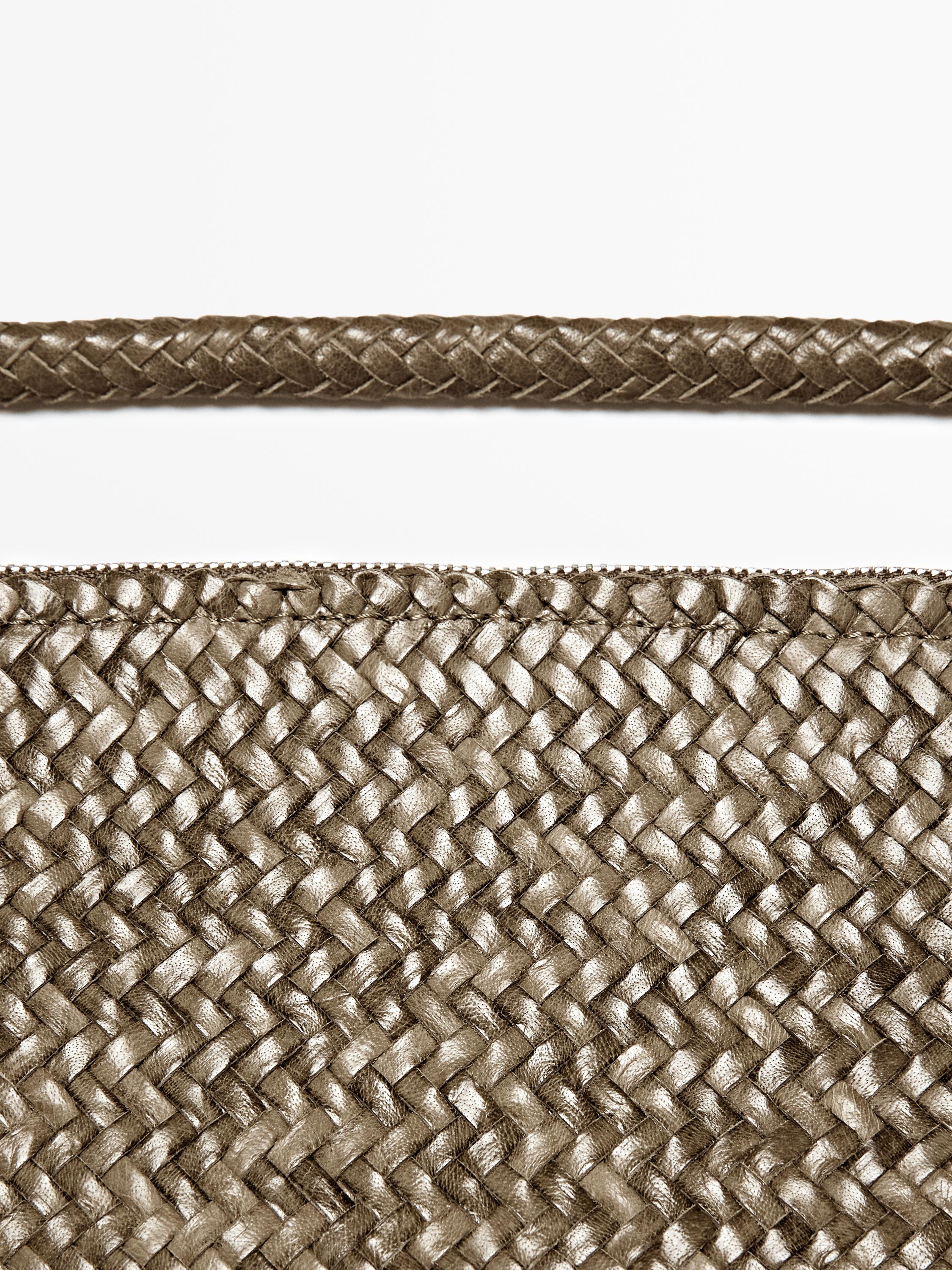 Sac à bandoulière en cuir tressé