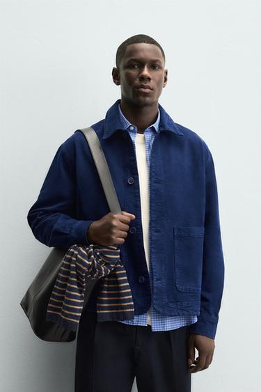 TEXTURED OVERSHIRT WITH POCKETS - Bluish by Zara - Image 1