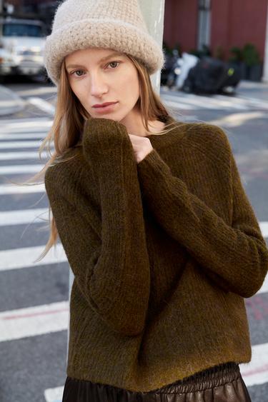 WOOL AND ALPACA JUMPER - Khaki by Zara