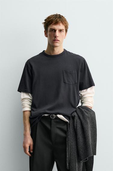 ФУТБОЛКА З КИШЕНЕЮ AARON LEVINE X ZARA - Темно-синій/блакитний Zara