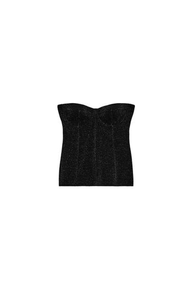 SPARKLY STRETCH BANDEAU TOP
