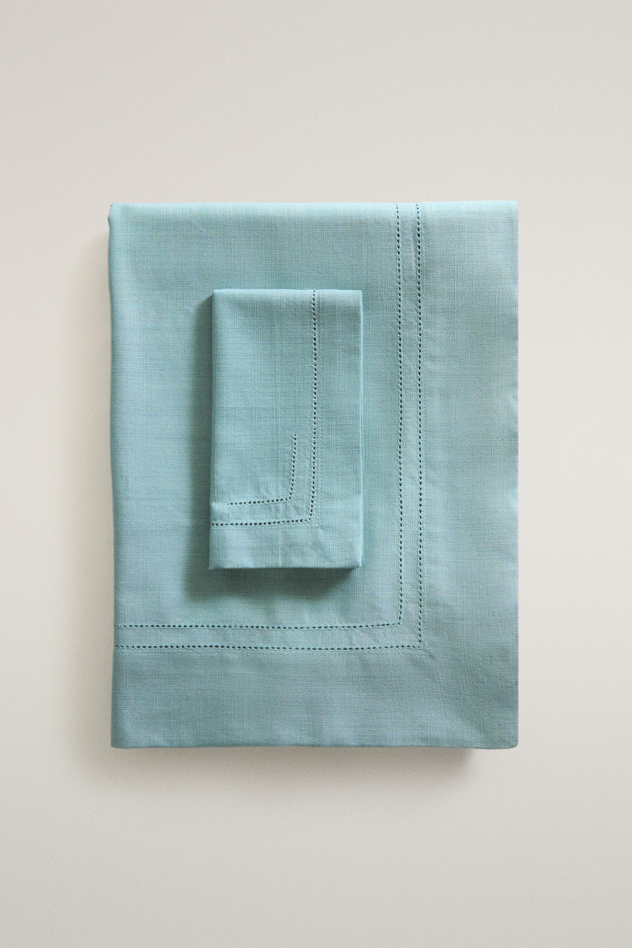 HEMSTITCHED COTTON TABLECLOTH