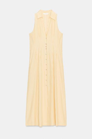 VESTIDO MIDI RAYAS - Estampado de Zara