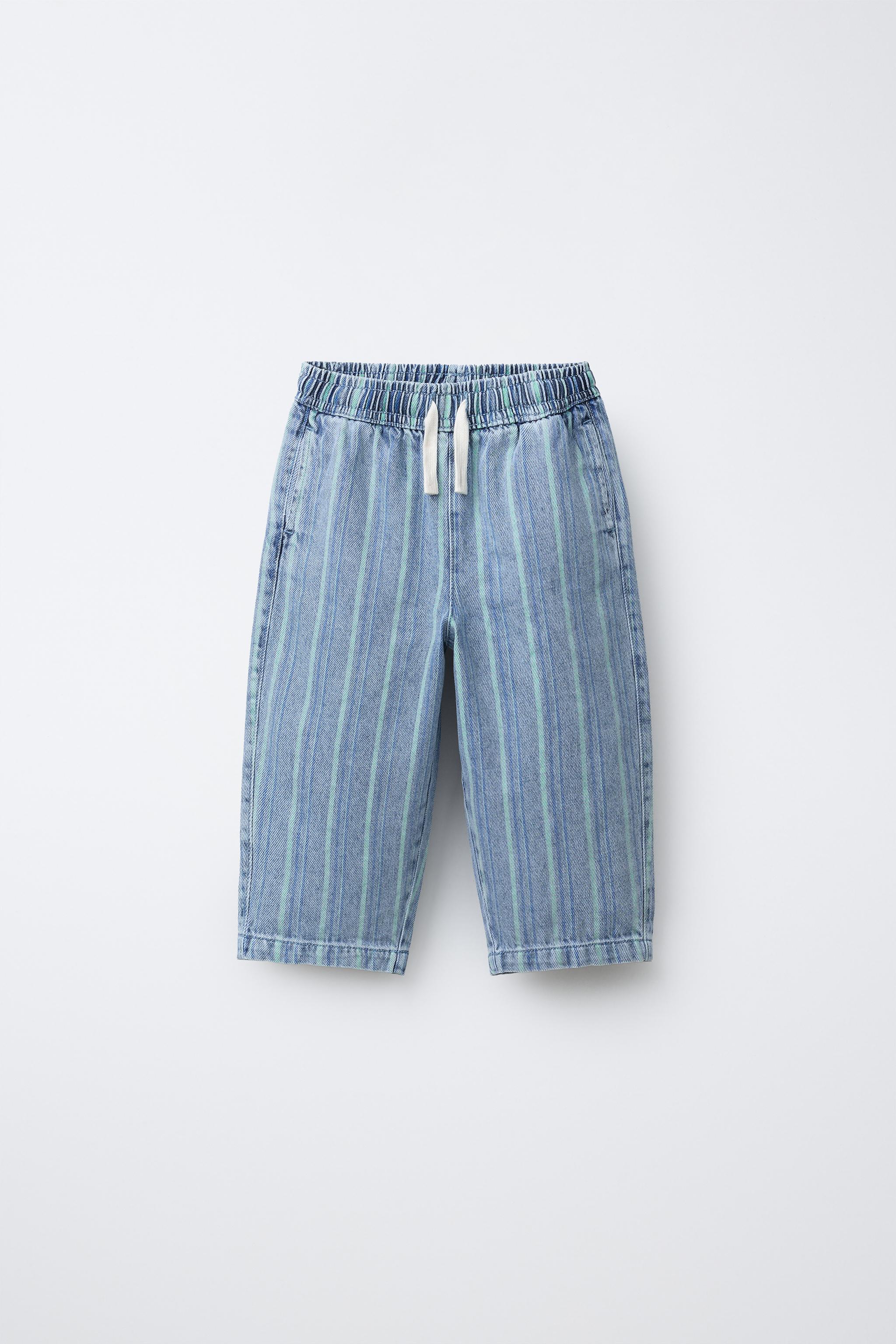 STRIPED BAGGY JEANS