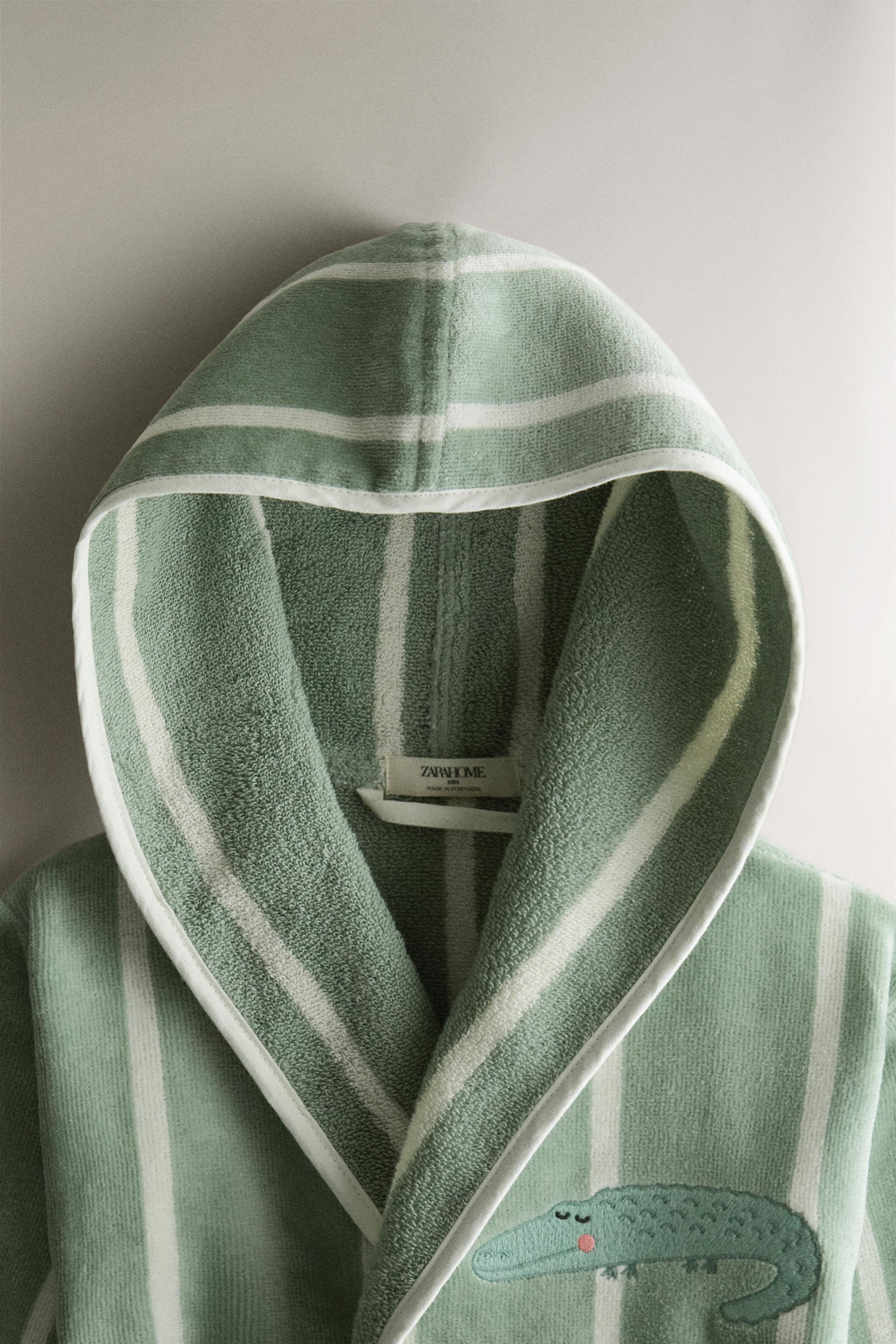 PEIGNOIR ENFANT VELOURS CROCODILE Vert ZARA Belgique Belgium
