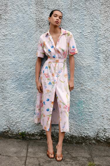 VESTIDO CAMISERO FLORES - Multicolor de Zara