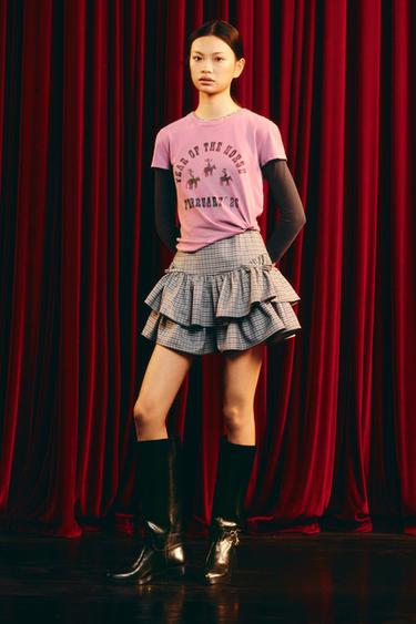 Zara LOTTIE RAE 印花 T 恤 - 粉紅色