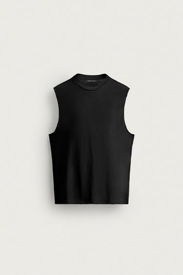 COTTON KNIT TANK TOP - Black by Zara
