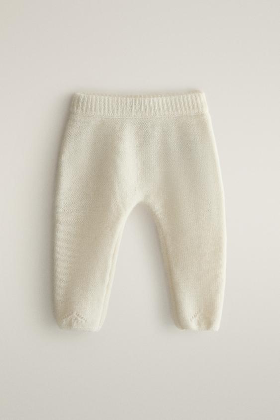 PANTALON À PIEDS BÉBÉ CACHEMIRE - Blanc cassé de Zara - Image 0