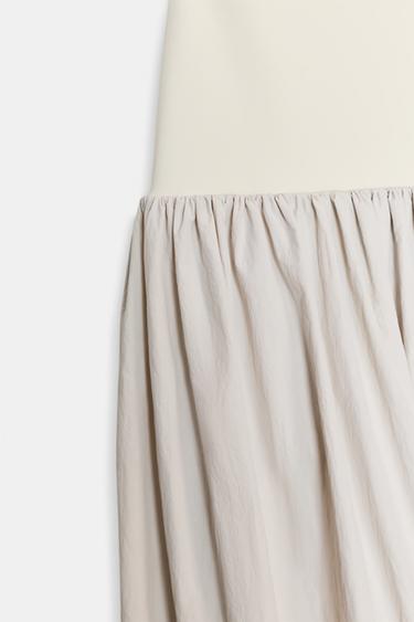 ROBE MI-LONGUE BIMATIÈRE - Gris clair de Zara - Image 7