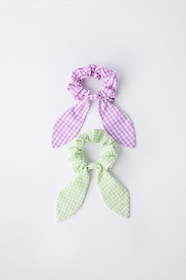 LOT DE DEUX CHOUCHOUS NŒUD CARREAUX VICHY - Multicolore de Zara
