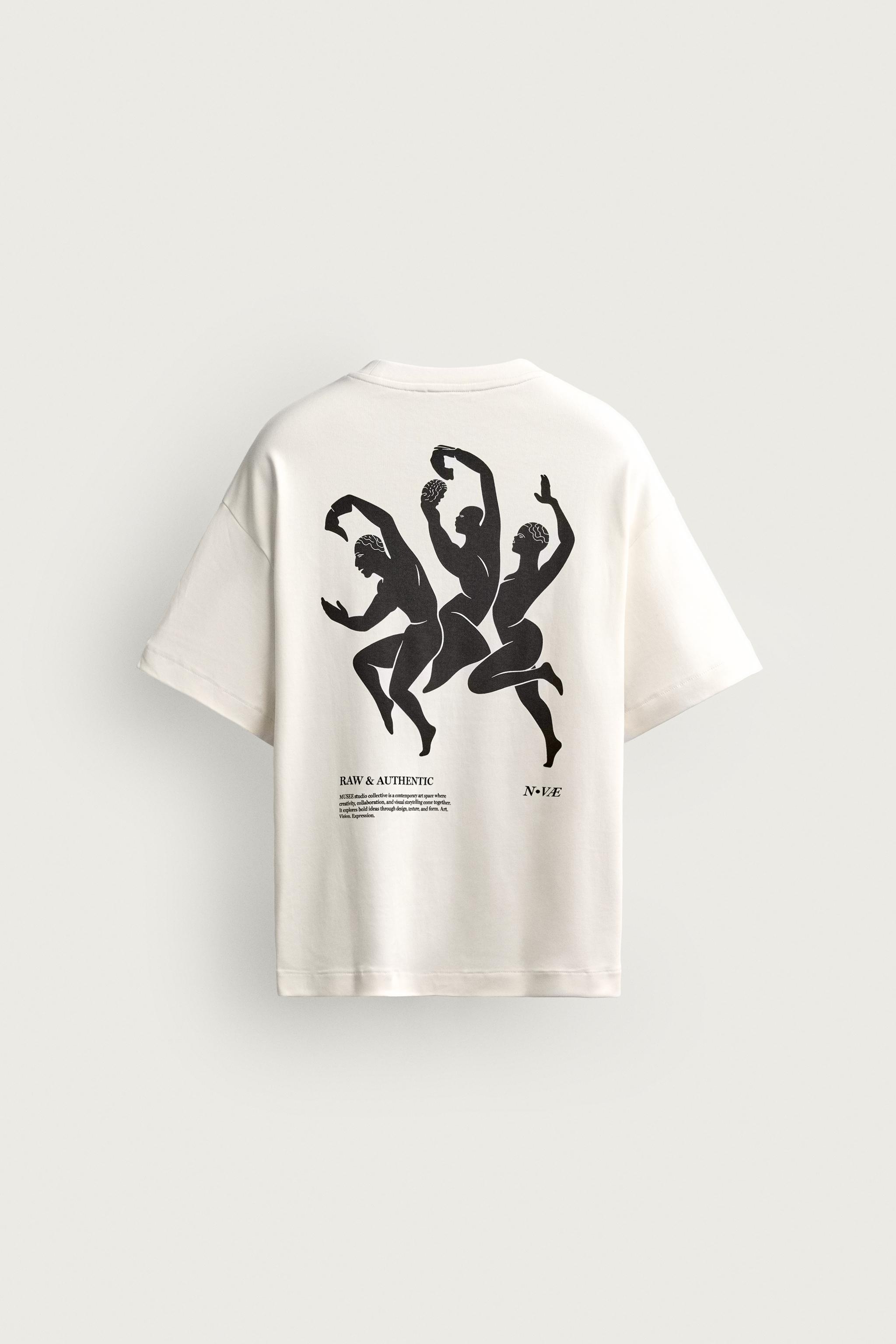 CONTRAST PRINT INTERLOCK SWEATSHIRT — Mid-ecru