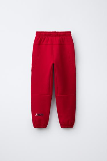 PANTALON DE JOGGING SPORTY - Rouge de Zara - Image 1