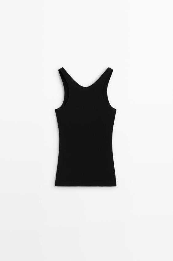 Top tirantes escote redondo - Negro de Zara - Imagen 0