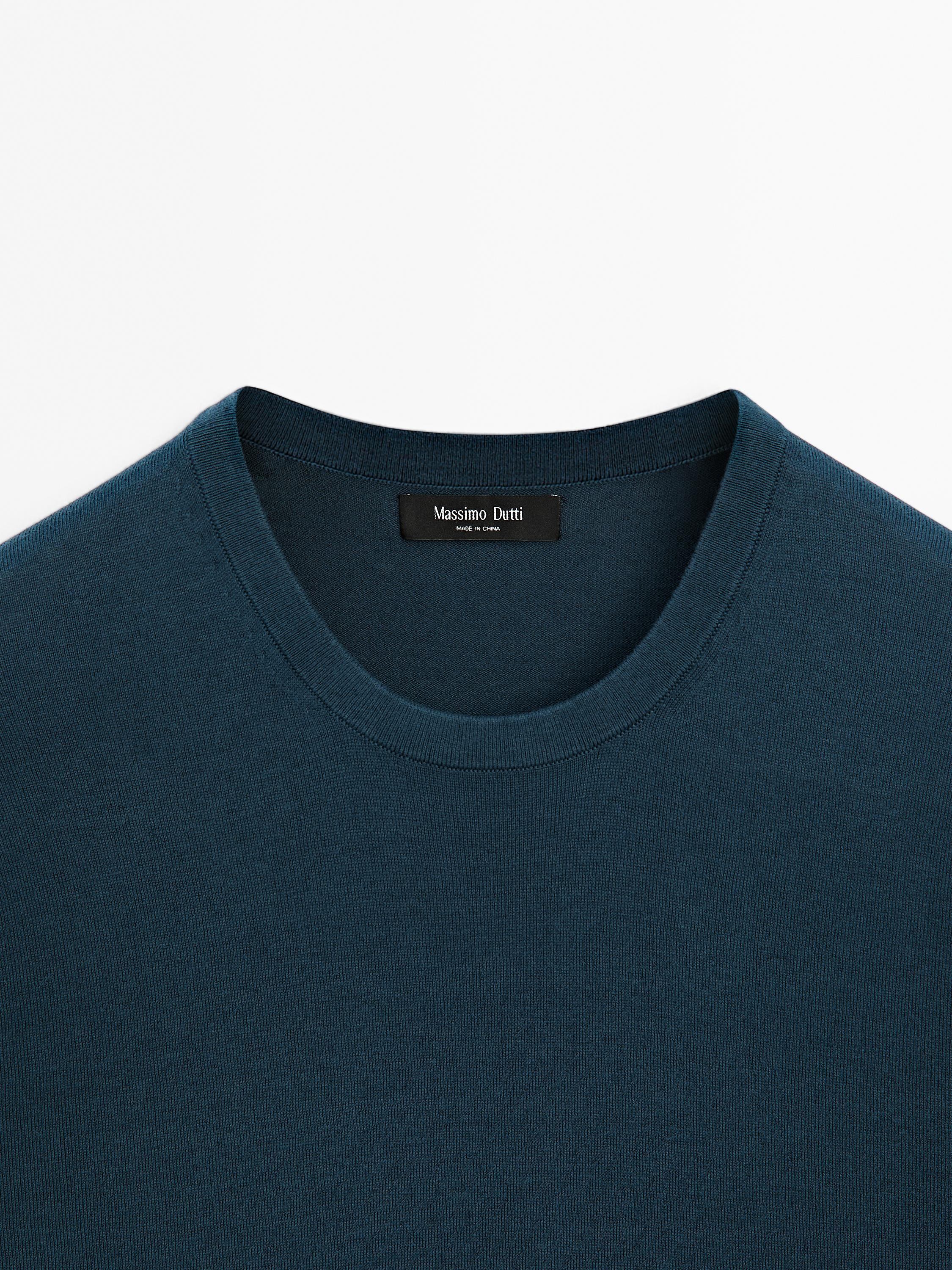 Pull en coton et soie mélangés