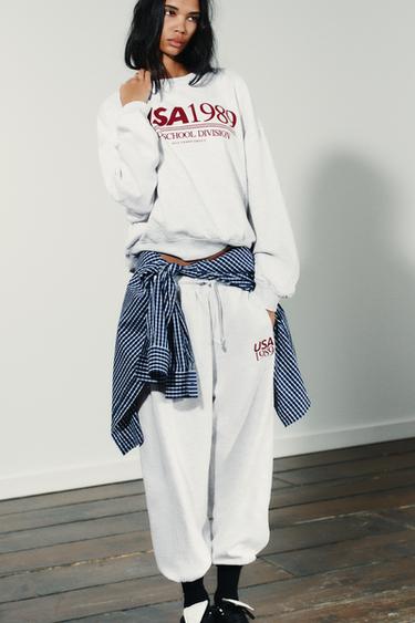 SLOGAN SWEATSHIRT - Grey marl by Zara