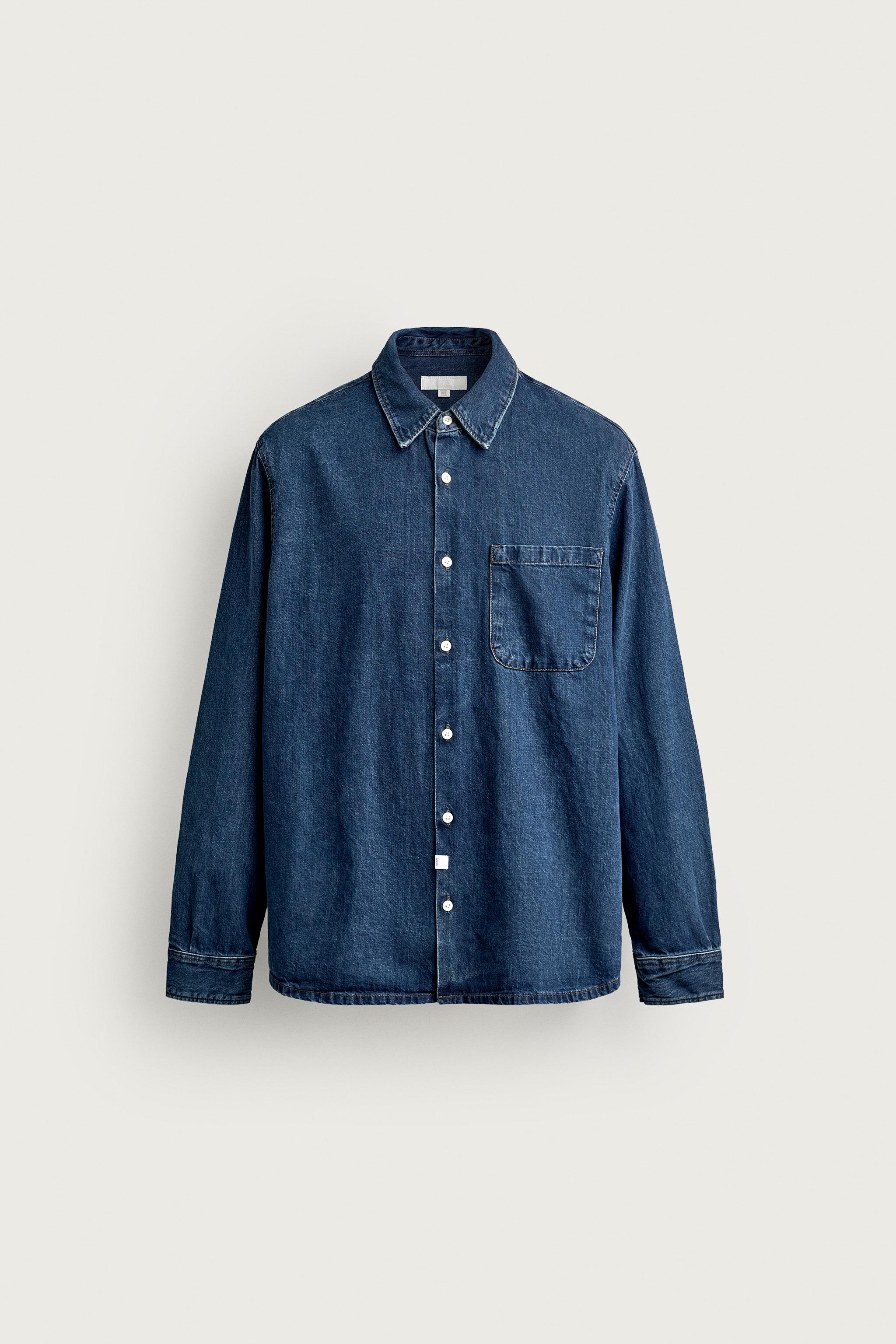 REGULAR FIT DENIM SHIRT - Mid-blue | ZARA United States