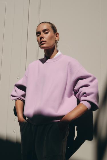 RIB KNIT SWEATSHIRT - Lilac by Zara