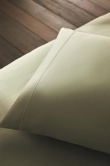 TAIE D’OREILLER SATIN FESTON (300 FILS) - Vert de Zara - Image 8