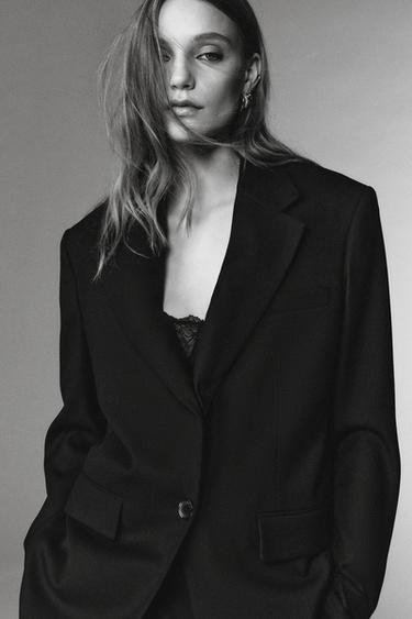VESTE 100 % LAINE ÉDITION LIMITÉE - Noir de Zara - Image 3