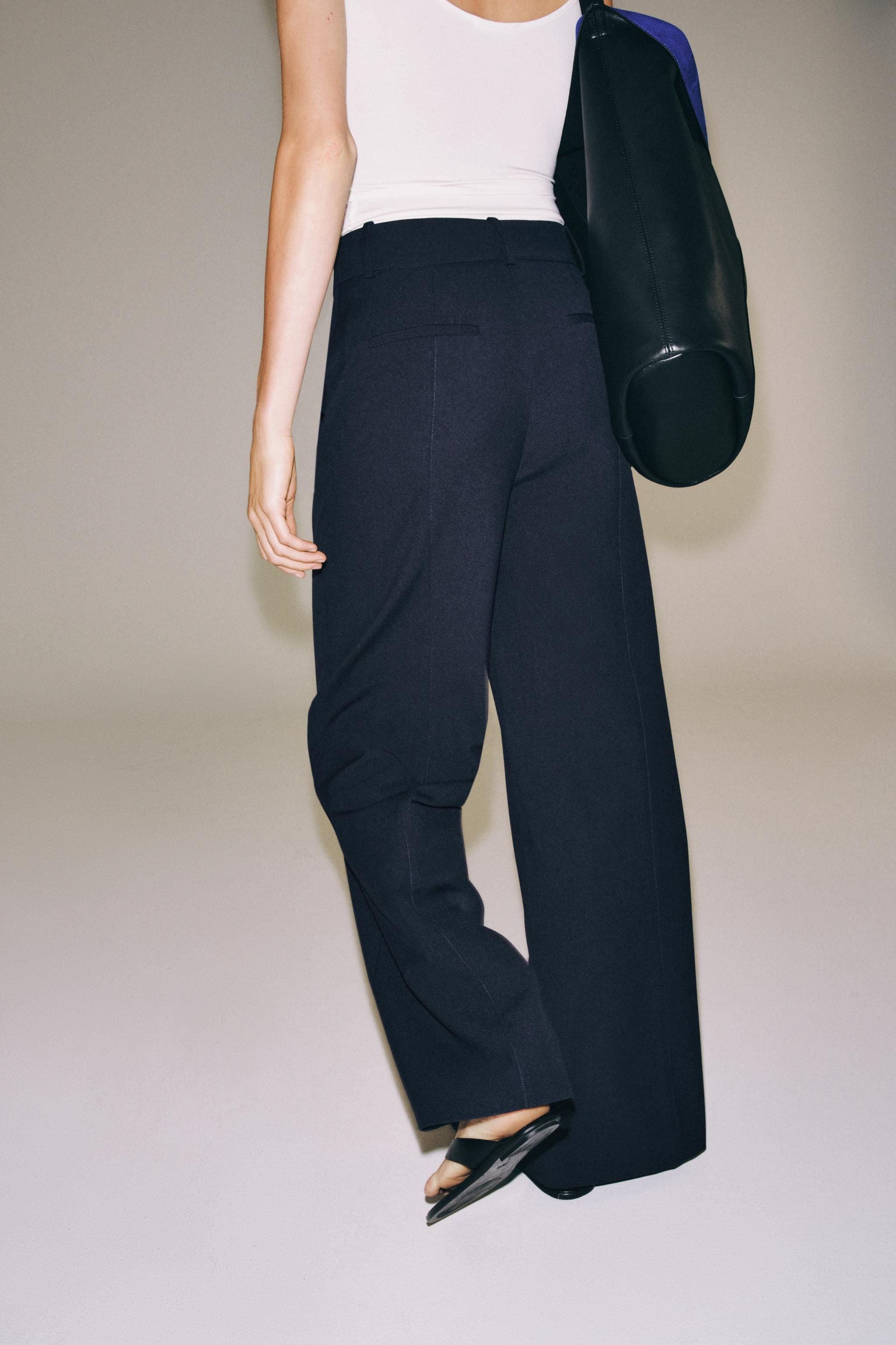 ZW COLLECTION ワイドパンツ - ネイビーブルー | ZARA Japan / 日本
