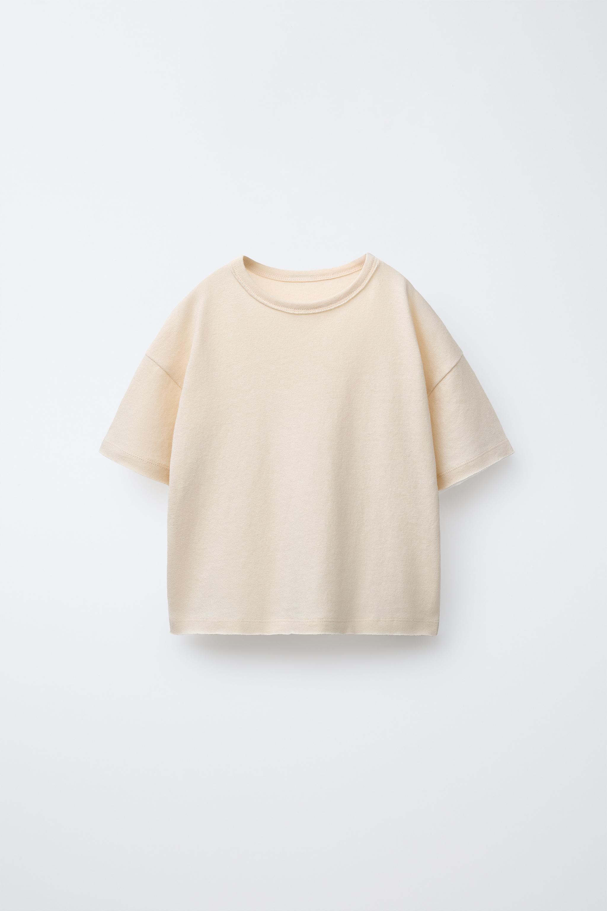 T-SHIRT EFFET DÉLAVÉ AVEC COTON ET LIN