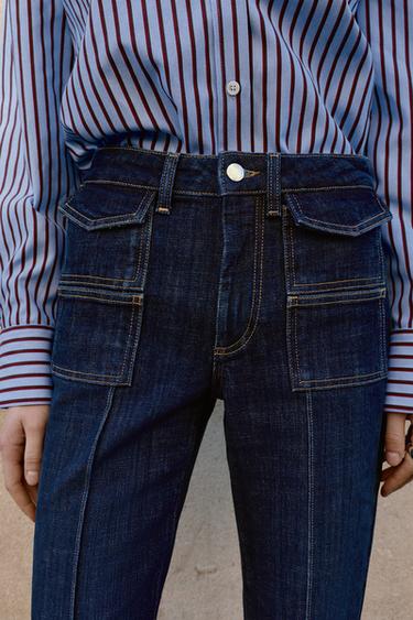 Z1975 BOOTCUT FIT HIGH-WAIST JEANS WITH SEAM DETAIL - Blue by Zara - Image 6