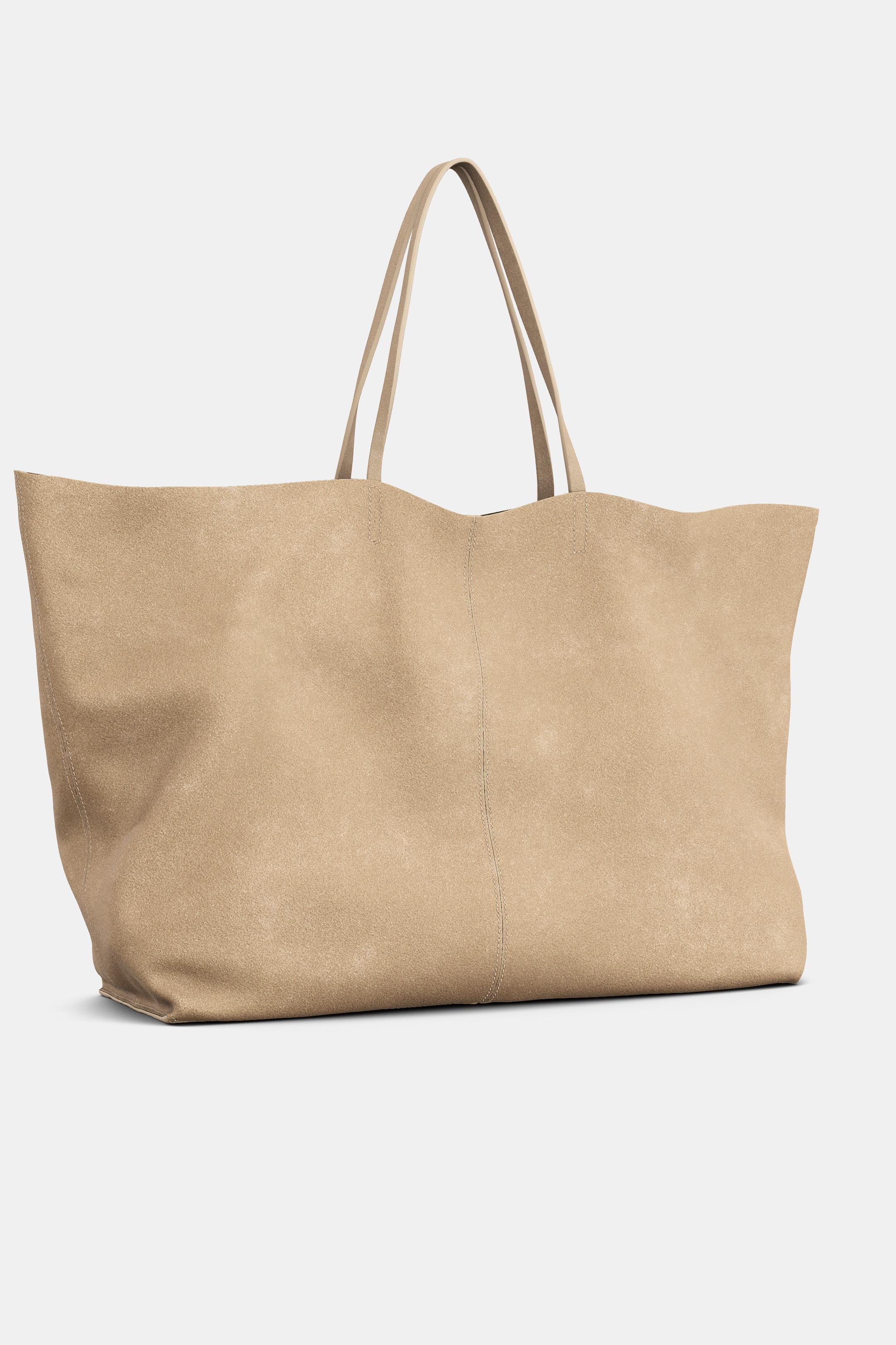 スプリットスエードマキシトートバッグ - ブルー | ZARA Japan / 日本