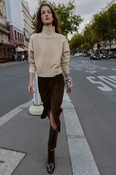 SOFT KNIT HIGH NECK JUMPER - Beige by Zara - Image 0