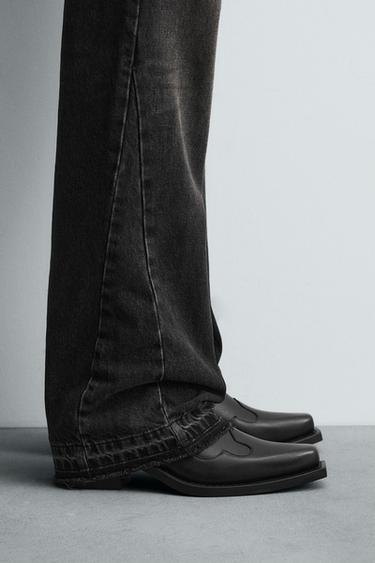 COWBOY LEATHER BOOTS - Black by Zara - Image 0