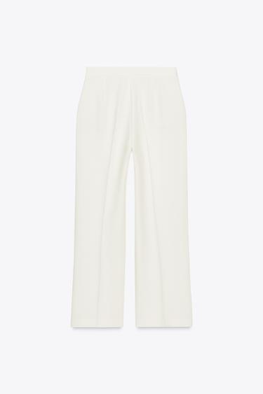 HIGH-WAIST STRAIGHT-LEG TROUSERS - Ecru by Zara - Image 5