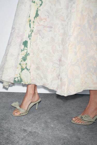 FLORAL SANDALS - Greenish by Zara - Image 0