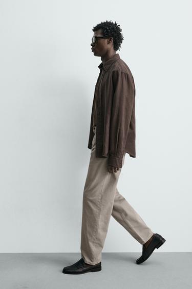 FADED STRAIGHT-LEG JEANS - Light beige by Zara - Image 5