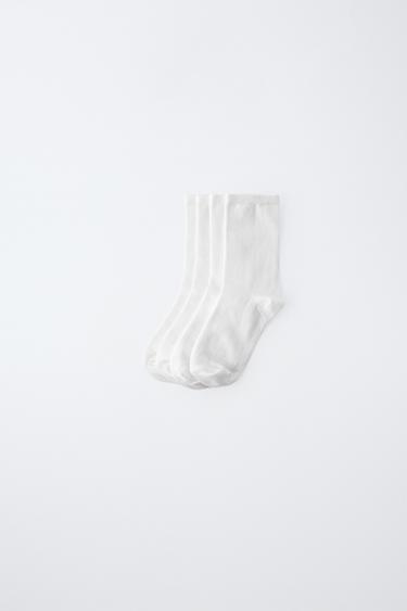 FOUR-PACK OF KNEE-HIGH SOCKS - White by Zara
